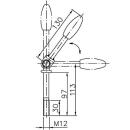 Knebel für Klemmschelle mit Gelenk, Rohr Ø 60 mm