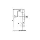 Stützfuß mit Kurbel, verzinkt Rohr-Ø 60 x 4 mm vierkant A 415 mm, B 280 mm, Hub 240 mm