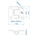 SPP - Anschraubscharnier, ZW-02.40, 61 x 73 mm