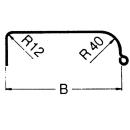 Einachskotflügel Profil 12/40 eckigrund B190 L900 S600 H280