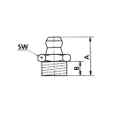 Kegel-Schmiernippel 180° H1 M6 x 1,0 SW 7