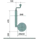 AL-KO Stützrad Vollgummi Stahlfelge 200x50, 150 kg