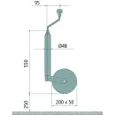 AL-KO Stützrad Vollgummirad Stahlfelge 200x50, 300 kg