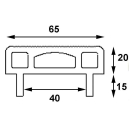 Bugauflagegummi für 40 mm U-Profil ungebohrt