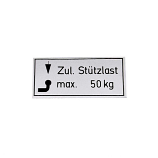 Stützlastschilder Klebefolie für Pkw 65x30 mm max. 50 kg