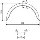 De Haan - Kotflügel für Einachser HR 1560, H 1510/12, B 150/S 600 mm
