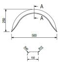 De Haan - Kotflügel für Einachser HR 1850, H 1808/12, B 180/S 500 mm